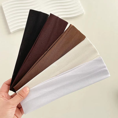 Four Seasons Solid Sports Headbands for Women Fitness Running Yoga Solid Color Elastic Hairbands Stretch Makeup Hair Accessories