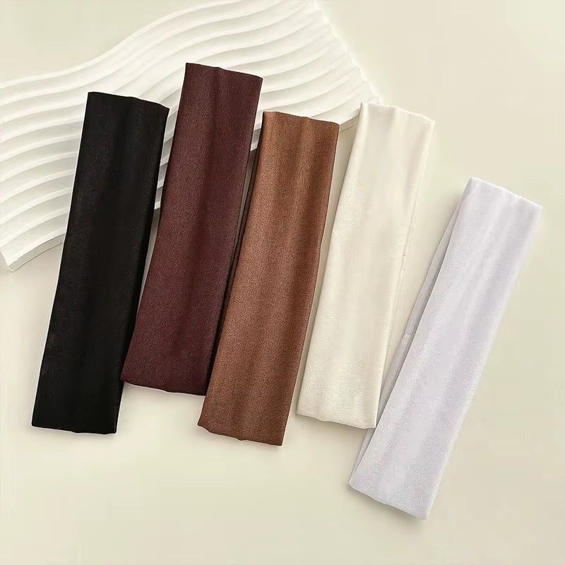 Four Seasons Solid Sports Headbands for Women Fitness Running Yoga Solid Color Elastic Hairbands Stretch Makeup Hair Accessories